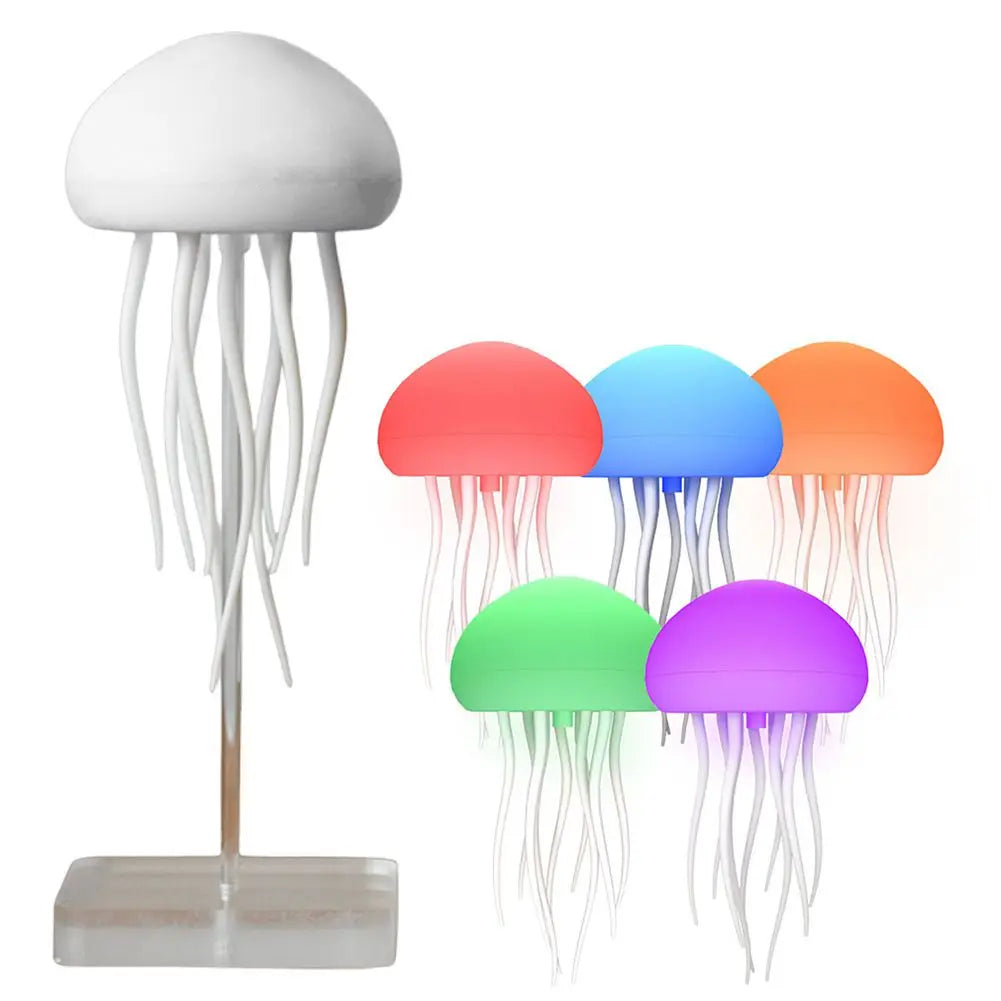 Jellyfish Light Voice Control Atmosphere Night Lights Type-C Charging Bedside Lamp Flexible Tentacles for Holiday Children Gifts