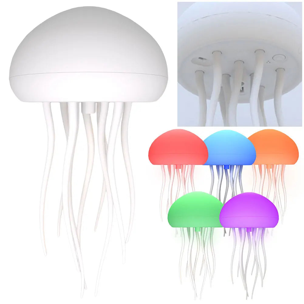 Jellyfish Light Voice Control Atmosphere Night Lights Type-C Charging Bedside Lamp Flexible Tentacles for Holiday Children Gifts