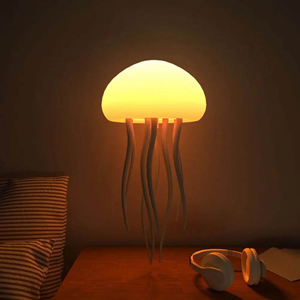 Jellyfish Light Voice Control Atmosphere Night Lights Type-C Charging Bedside Lamp Flexible Tentacles for Holiday Children Gifts