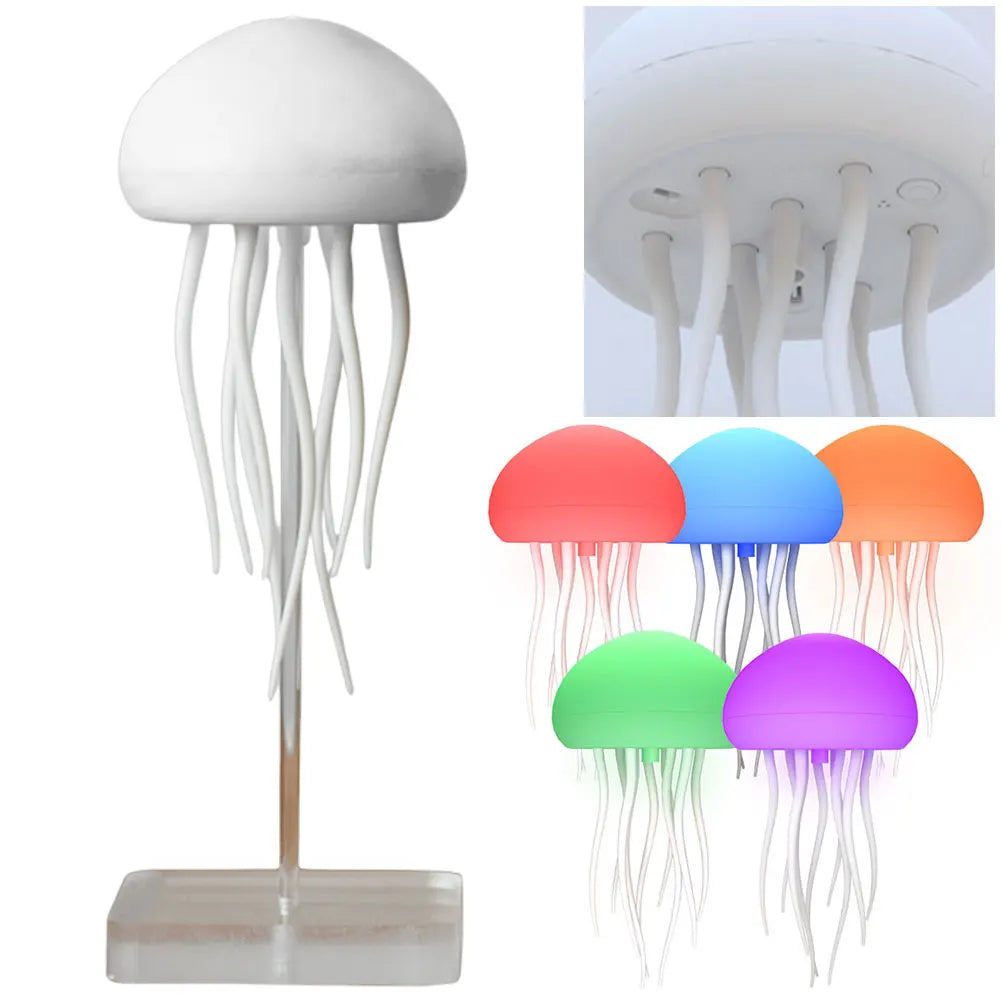 Jellyfish Light Voice Control Atmosphere Night Lights Type-C Charging Bedside Lamp Flexible Tentacles for Holiday Children Gifts